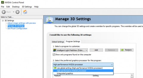 Manage FieldView 3D Graphics Settings